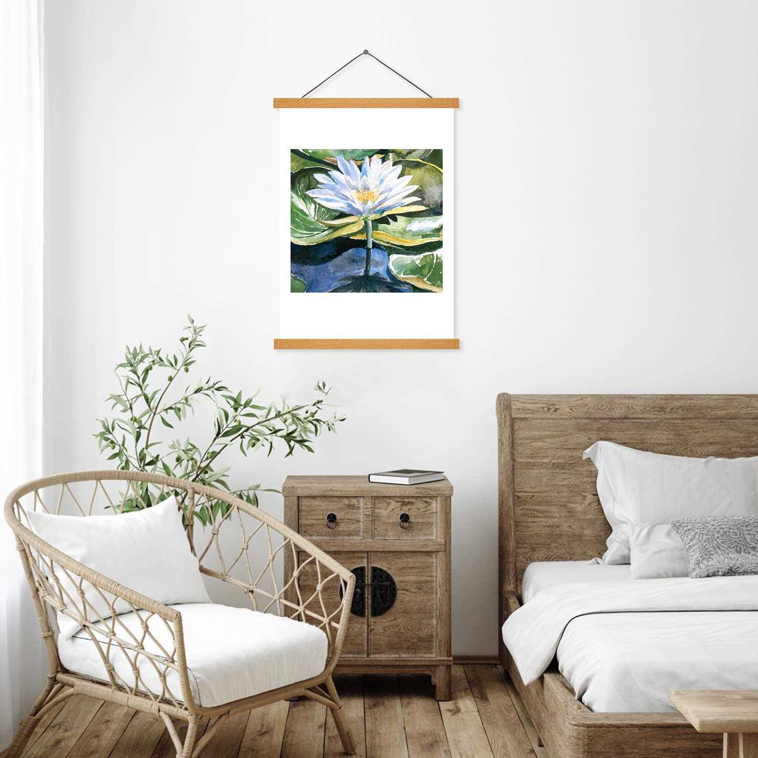 Teak Natural Magnetic Poster Frame Hanger, 16X24, 16X22, And, And Canvas Art - Image 2