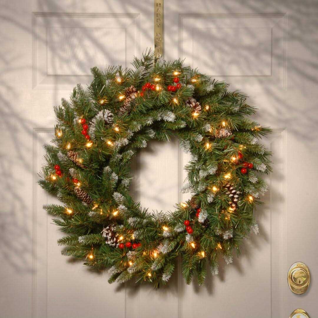 The Holiday Aisle® Torrens Frosted Berry Lighted PVC Wreath - Image 3