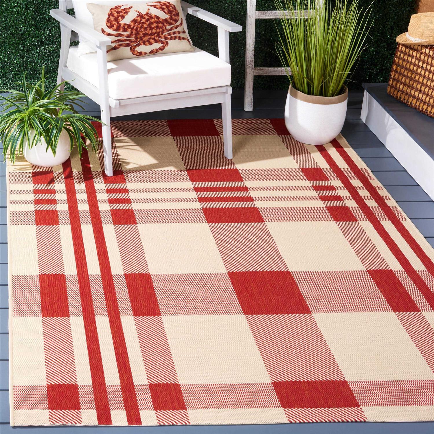 Safavieh Courtyard Red Indoor Outdoor Rug - Image 5